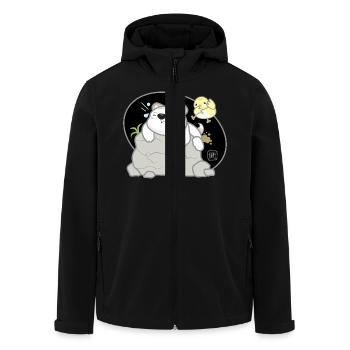 Dog Korean - Japanese Style 08 - Men’s Recycled Softshell Jacket by Stanley/Stella - black - Front - AI Model Male 185 light (185cm)