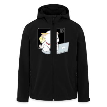 Dog Korean - Japanese Style 05 - Men’s Recycled Softshell Jacket by Stanley/Stella - black - Front - AI Model Male 185 light (185cm)