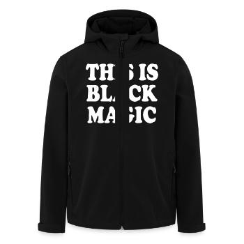 this is black magic - Men’s Recycled Softshell Jacket by Stanley/Stella - black - Front - AI Model Male 185 light (185cm)