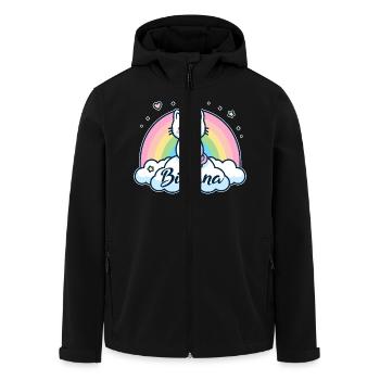 Bibiana nom Prénom Chat licorne - Veste softshell homme en polyester recyclé Stanley/Stella - noir - Devant - AI Model Male 185 light (185cm)