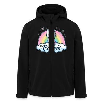 Carmen Nom Prénom Licorne Chat - Veste softshell homme en polyester recyclé Stanley/Stella - noir - Devant - AI Model Male 185 light (185cm)