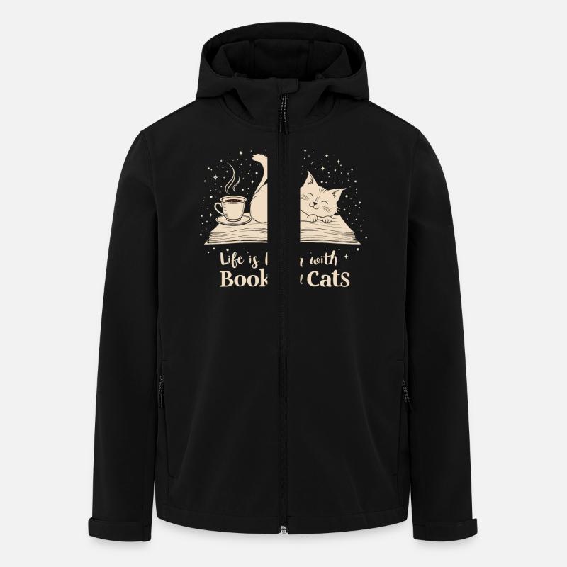 LIVRES ET CHATS - Veste softshell homme en polyester recyclé Stanley/Stella - noir