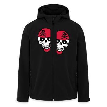 2 Piraten Schädel Skelett Totenkopf Halloween Team - Recycelte Männer Softshell-Jacke von Stanley/Stella - Schwarz - Vorne - AI Model Male 185 light (185cm)