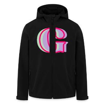 Mehrfarbiger Buchstabe g – originelle Geschenkidee - Recycelte Männer Softshell-Jacke von Stanley/Stella - Schwarz - Vorne - AI Model Male 185 light (185cm)
