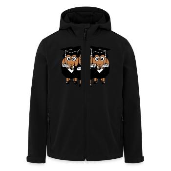 3 Sheep Certificate College Abi Three Students Team - Men’s Recycled Softshell Jacket by Stanley/Stella - black - Front - AI Model Male 185 light (185cm)