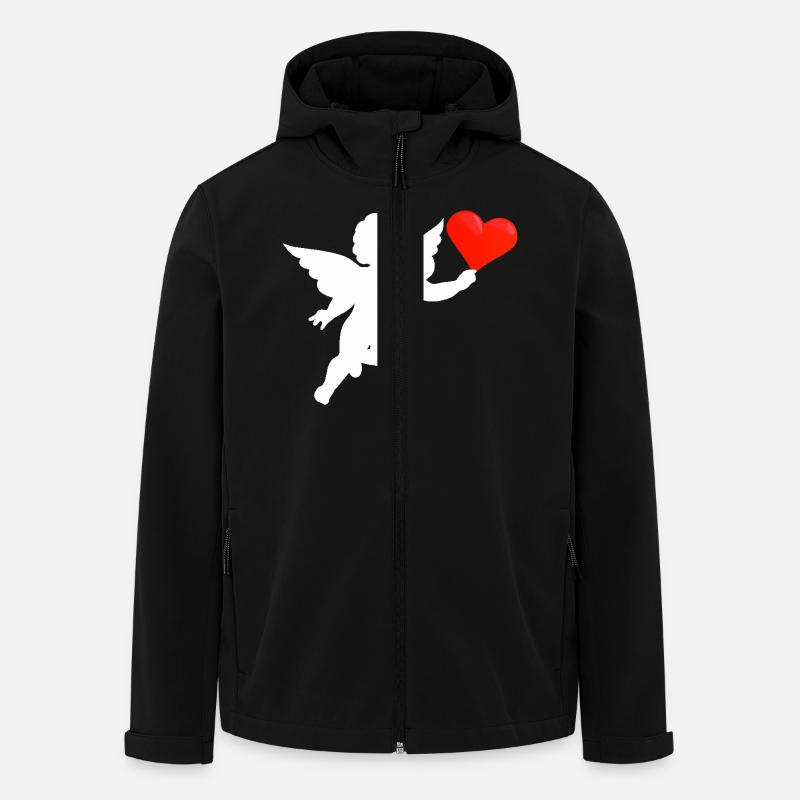 Coeur d'ange, blanc - Veste softshell homme en polyester recyclé Stanley/Stella - noir