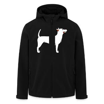 Dear dog sticks out his tongue happily - Men’s Recycled Softshell Jacket by Stanley/Stella - black - Front - AI Model Male 185 light (185cm)