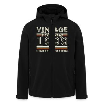 Février 1999 Cadeau d’anniversaire - Février 1999 - Veste softshell homme en polyester recyclé Stanley/Stella - noir - Devant - AI Model Male 185 light (185cm)