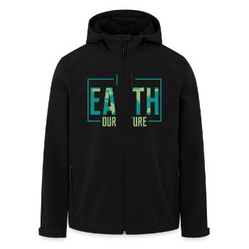 Our Earth Our Future Earth Day Environmental Plane - Recycelte Männer Softshell-Jacke von Stanley/Stella - Schwarz - Vorne - AI Model Male 185 light (185cm)