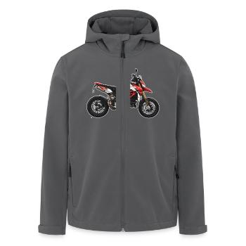 Superbike // Illustration - Veste softshell homme en polyester recyclé Stanley/Stella - charbon - Devant - AI Model Male 185 light (185cm)
