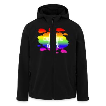 AfD stoppen gegen rechts Demokratie Vielfalt links - Recycelte Männer Softshell-Jacke von Stanley/Stella - Schwarz - Vorne - AI Model Male 185 light (185cm)