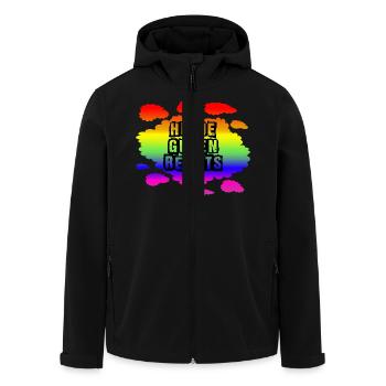 AfD stoppen gegen rechts Demokratie Vielfalt links - Recycelte Männer Softshell-Jacke von Stanley/Stella - Schwarz - Vorne - AI Model Male 185 light (185cm)