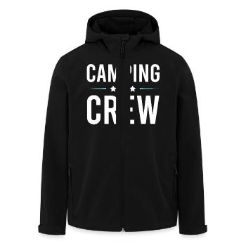 Camping Crew - Men’s Recycled Softshell Jacket by Stanley/Stella - black - Front - AI Model Male 185 light (185cm)