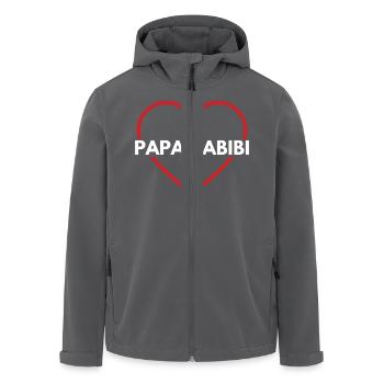 Papa habibi - papa d’amour - Veste softshell homme en polyester recyclé Stanley/Stella - noir - Devant - AI Model Male 185 light (185cm)