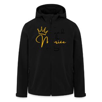 Team de la mariée couronne - cadeau la mariée - Veste softshell homme en polyester recyclé Stanley/Stella - noir - Devant - AI Model Male 185 light (185cm)