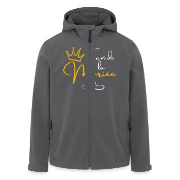 Team de la mariée couronne - cadeau la mariée - Veste softshell homme en polyester recyclé Stanley/Stella - noir - Devant - AI Model Male 185 light (185cm)