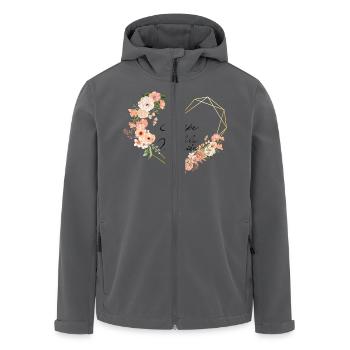 Brautteam Goldenes Herz Blumen - Recycelte Männer Softshell-Jacke von Stanley/Stella - Schwarz - Vorne - AI Model Male 185 light (185cm)