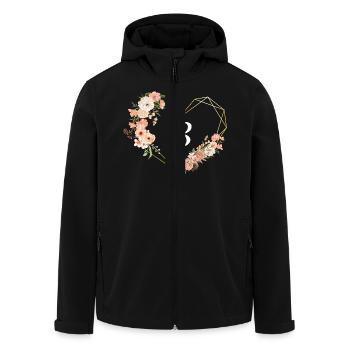 Buchstabe b florales goldenes Herz - Recycelte Männer Softshell-Jacke von Stanley/Stella - Schwarz - Vorne - AI Model Male 185 light (185cm)
