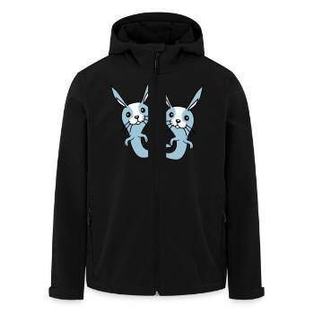 2 Hasen Geist Gespenst spuken Halloween gruselig - Recycelte Männer Softshell-Jacke von Stanley/Stella - Schwarz - Vorne - AI Model Male 185 light (185cm)