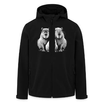 Capybara - Recycelte Männer Softshell-Jacke von Stanley/Stella - Schwarz - Vorne - AI Model Male 185 light (185cm)