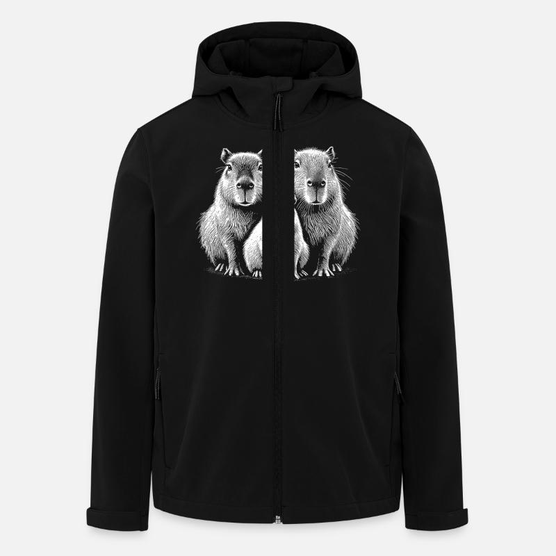 Capybara - Recycelte Männer Softshell-Jacke von Stanley/Stella - Schwarz