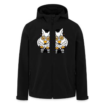 2 Gamer Owls Play Team Friends Two Player Duo - Men’s Recycled Softshell Jacket by Stanley/Stella - black - Front - AI Model Male 185 light (185cm)