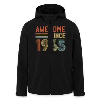 Awesome Since 1965" – Vintage Birthday Retro - Men’s Recycled Softshell Jacket by Stanley/Stella - black - Front - AI Model Male 185 light (185cm)