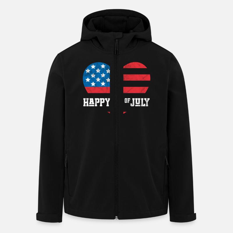 Joyeux 4 juillet - Veste softshell homme en polyester recyclé Stanley/Stella - noir