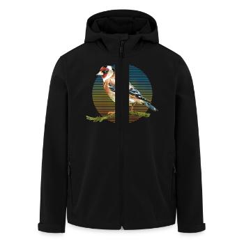 Colorful bird - Men’s Recycled Softshell Jacket by Stanley/Stella - black - Front - AI Model Male 185 light (185cm)