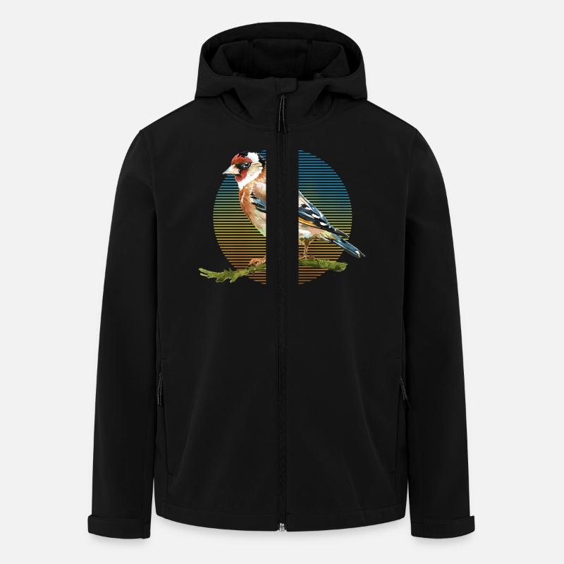 Bunter Vogel - Recycelte Männer Softshell-Jacke von Stanley/Stella - Schwarz