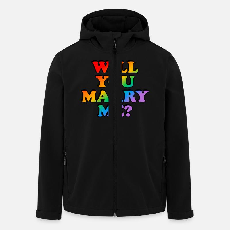 Willst du mich heiraten? Homo-Ehe - Recycelte Männer Softshell-Jacke von Stanley/Stella - Schwarz