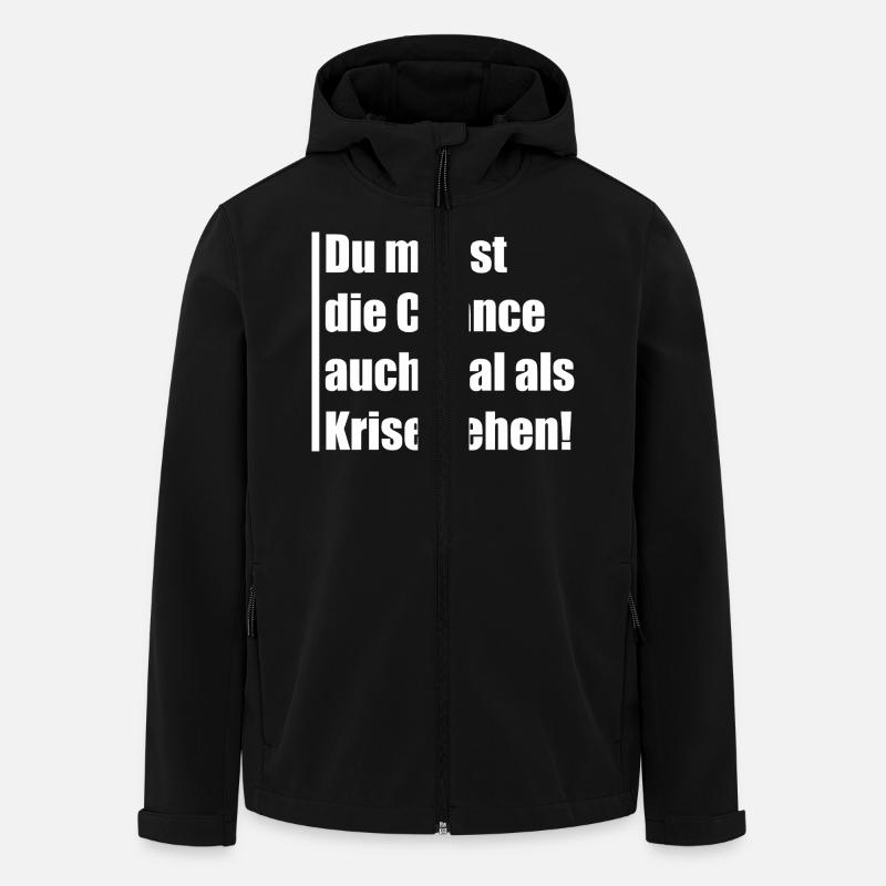 Du musst die Chance auch mal Krise sehen - Recycelte Männer Softshell-Jacke von Stanley/Stella - Schwarz