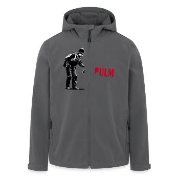Policeman Loves Ulm Police Officer StreetArt - Men’s Recycled Softshell Jacket by Stanley/Stella - black - Front - AI Model Male 185 light (185cm)