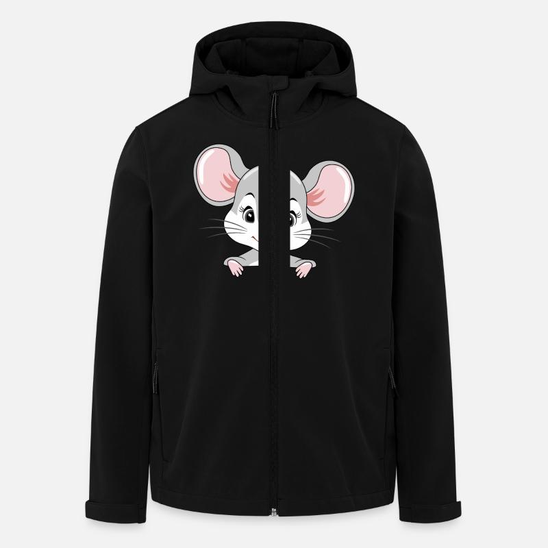 Niedliche spähende Babymaus - Recycelte Männer Softshell-Jacke von Stanley/Stella - Schwarz