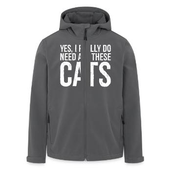 yes I really do need all these cats - Veste softshell homme en polyester recyclé Stanley/Stella - noir - Devant - AI Model Male 185 light (185cm)