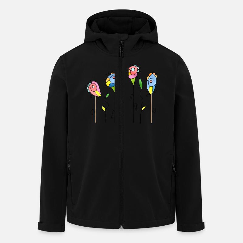 Blumen - Recycelte Männer Softshell-Jacke von Stanley/Stella - Schwarz