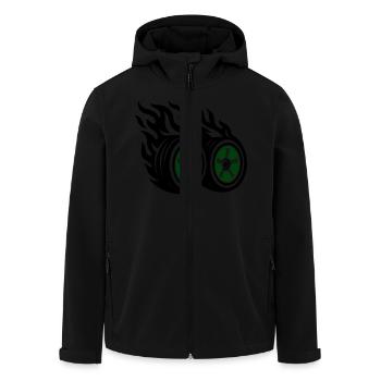 Autoreifen Flamme - Recycelte Männer Softshell-Jacke von Stanley/Stella - Schwarz - Vorne - AI Model Male 185 light (185cm)