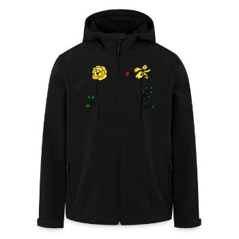 Blumen - Recycelte Männer Softshell-Jacke von Stanley/Stella - Schwarz - Vorne - AI Model Male 185 light (185cm)