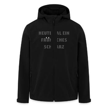 T-Shirt with German Text "Heute mal ein fröhliches - Recycelte Männer Softshell-Jacke von Stanley/Stella - Schwarz - Vorne - AI Model Male 185 light (185cm)
