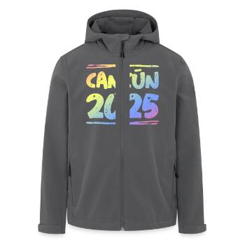 Cancun 2025 Bunt - Recycelte Männer Softshell-Jacke von Stanley/Stella - Anthrazit - Vorne - AI Model Male 185 light (185cm)