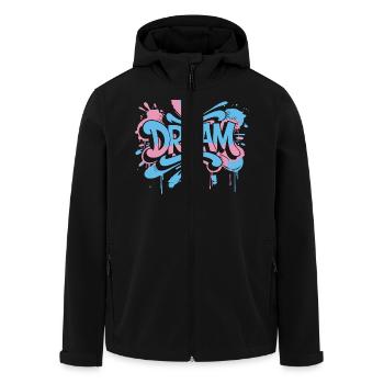 Un design de graffiti DREAM plein de couleurs et de motivation - Veste softshell homme en polyester recyclé Stanley/Stella - noir - Devant - AI Model Male 185 light (185cm)