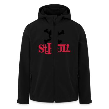 pauli01_2f - Recycelte Männer Softshell-Jacke von Stanley/Stella - Schwarz - Vorne - AI Model Male 185 light (185cm)