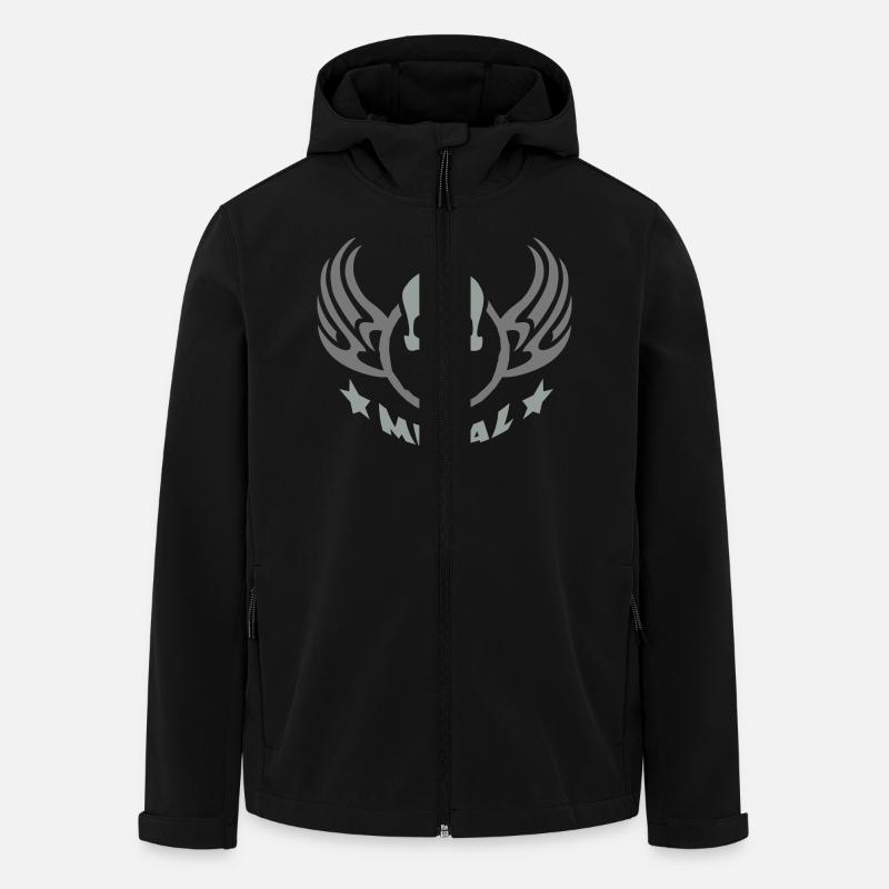 metal_wing_skull_b_2c - Men’s Recycled Softshell Jacket by Stanley/Stella - black