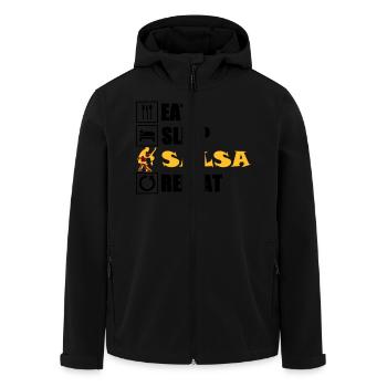 eat sleep SALSA repeat - Recycelte Männer Softshell-Jacke von Stanley/Stella - Schwarz - Vorne - AI Model Male 185 light (185cm)
