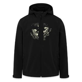 Angel Designs RAHMENLOS Lachfische - Recycelte Männer Softshell-Jacke von Stanley/Stella - Schwarz - Vorne - AI Model Male 185 light (185cm)