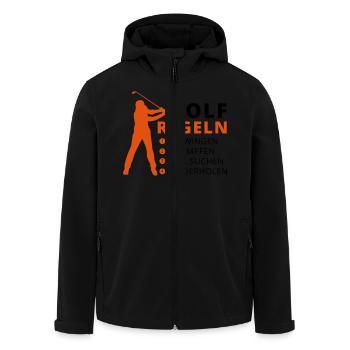 GOLFREGELN - Recycelte Männer Softshell-Jacke von Stanley/Stella - Schwarz - Vorne - AI Model Male 185 light (185cm)