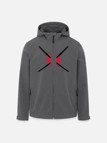 samurai_schwert_japan_2c - Recycelte Männer Softshell-Jacke von Stanley/Stella - Schwarz