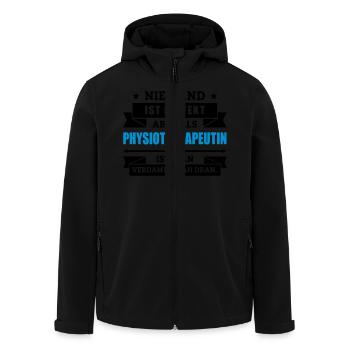 Fun Physiotherapeutin - Recycelte Männer Softshell-Jacke von Stanley/Stella - Schwarz - Vorne - AI Model Male 185 light (185cm)
