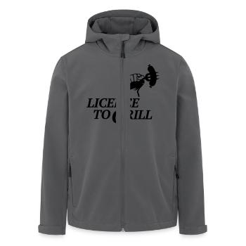 licence to grill BBQ grillen Würstchen Barbecue - Recycelte Männer Softshell-Jacke von Stanley/Stella - Schwarz - Vorne - AI Model Male 185 light (185cm)