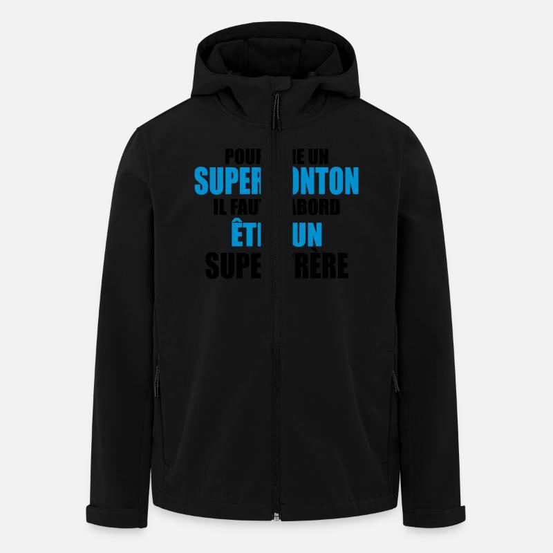 pour être un super tonton - Veste softshell homme en polyester recyclé Stanley/Stella - noir